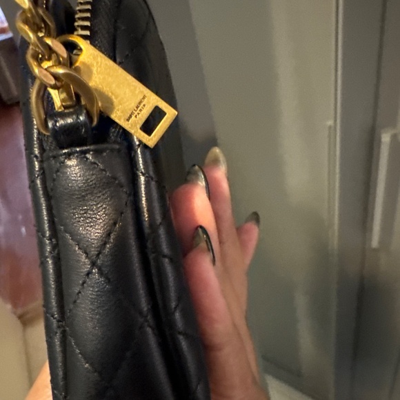 SAINT LAURENT GABY ZIPPERED POUCH IN LAMBSKIN CROSSBODY BAG AUTHENTIC - Picture 8 of 12